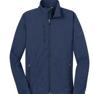 Eddie Bauer Men's Blue Shaded Crosshatch Softshell Jacket